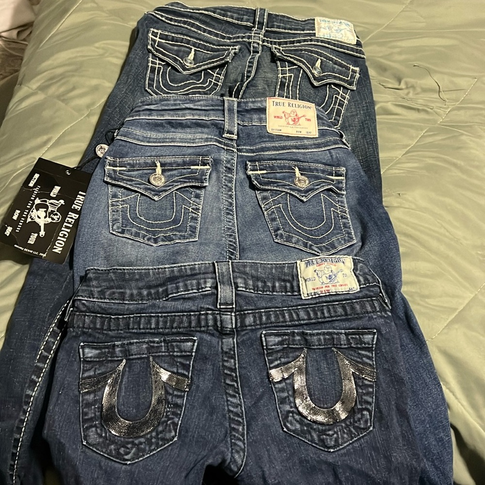 3 pairs of true religion jeans 2 ised one brand new
